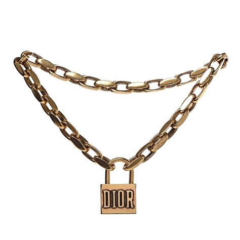 dior lock necklace|christian dior necklace price.